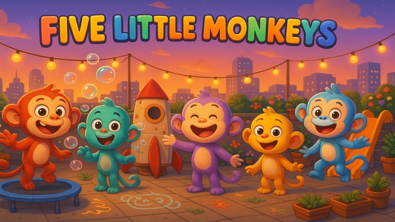 Five Little Monkeys | Toddler Counting Song & Sing Along Nursery Rhyme ...