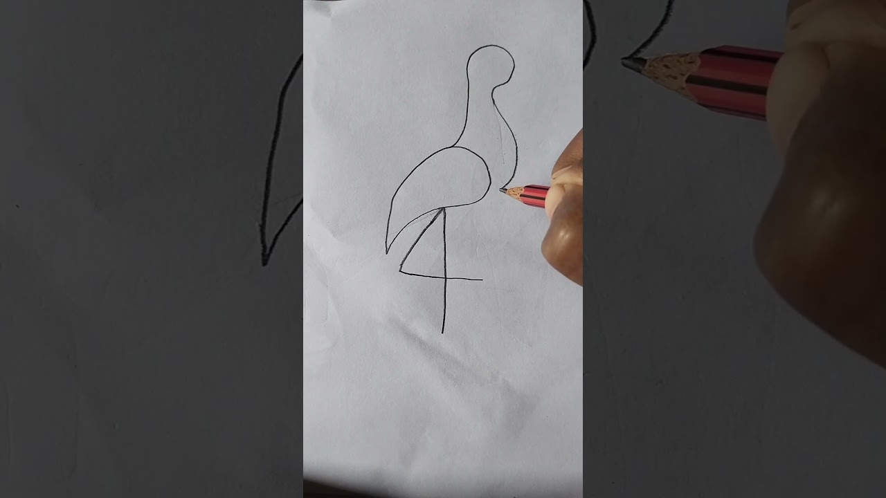 Draw a Crane From number 4 | draw a cute things