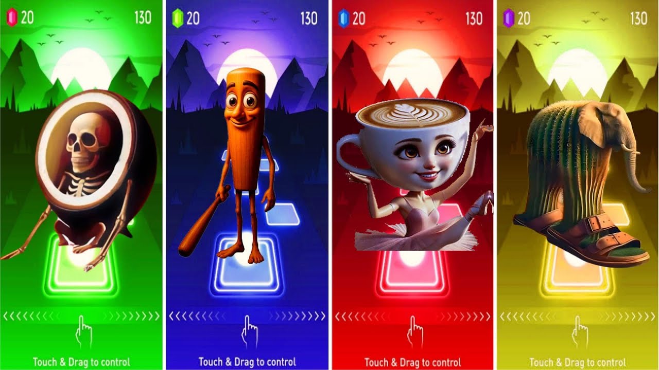 BRAINROT ANIME 🆚 BRAINROT ZOMBIE 🆚 BRAINROT EXTINCTION 🆚 BALLERINA - Tiles Hop EDM Rush!