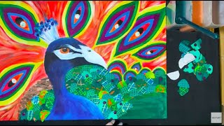 Artwork Demo: Magnificent Peacock Collage
