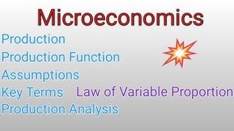 Microeconomics ( Production + Production Function + Assumptions +Key Terms + Production Analysis +*)