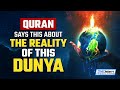 Quran says this about the reality of this dunya