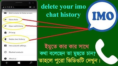 How to Delete my imo chat history|||How to delete my Imo call history||| Close your imo Chat|||