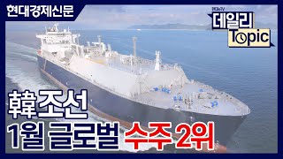 [데일리토픽] 韓 조선, 1월 글로벌 수주 2위...선가 전년 대비 11% 상승