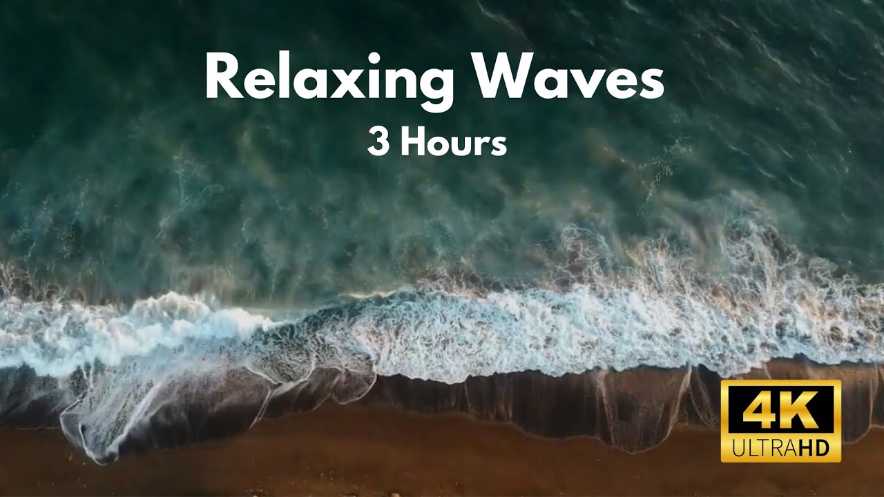 🌊Relaxing Waves Sounds w/4K Video 🌊  Perfect for meditation, relaxing, studying, or the beach ;)