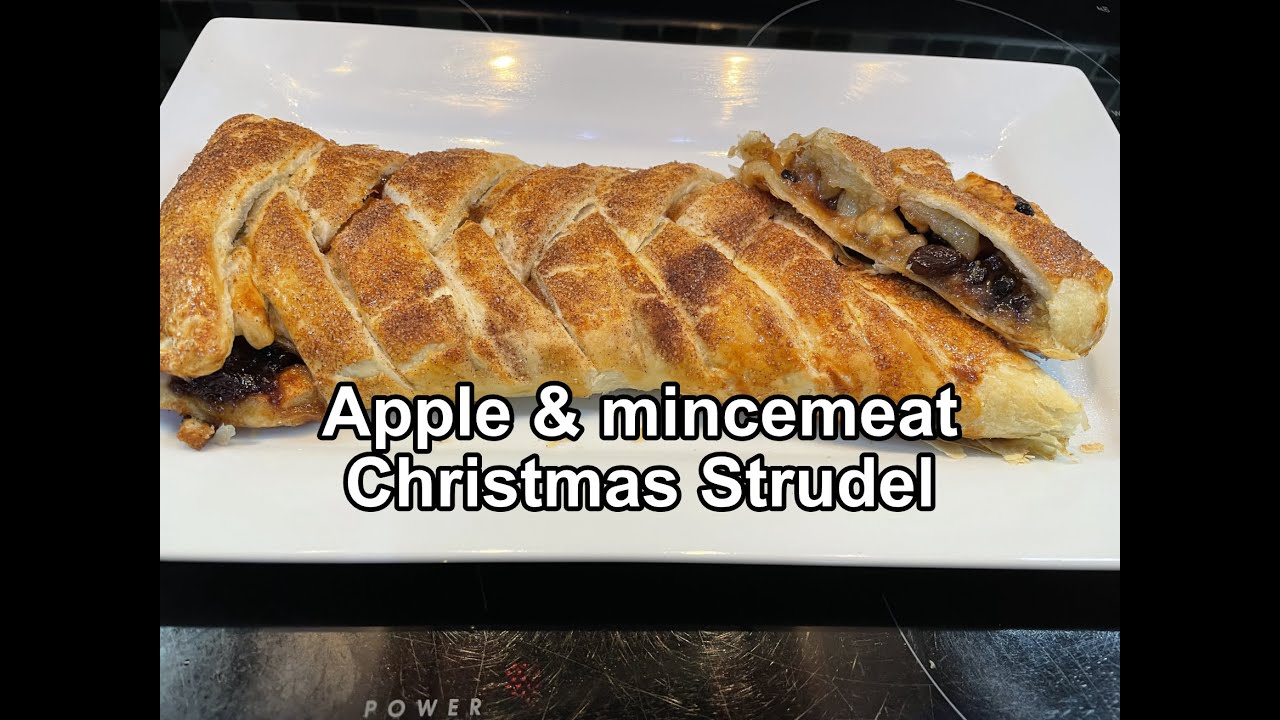 Christmas Apple and mincemeat strudel.