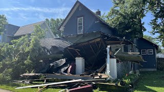 Homeowners react to close call with fallen tree