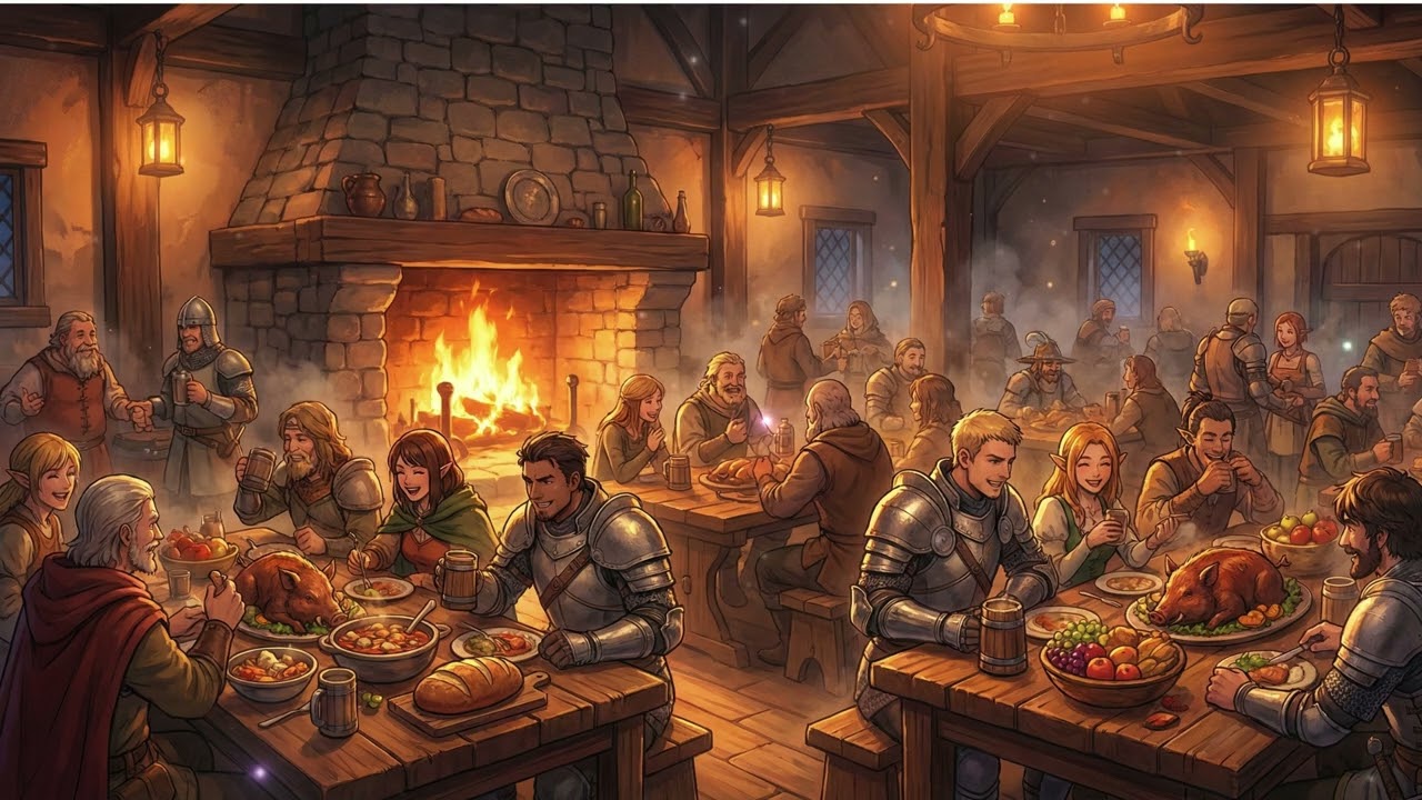 Warm Medieval Tavern Music 🍺 Instrumental Fantasy for Work & Focus