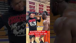 BODYBUILDER KICK CLIENT FOOD OUT HIS HAND #eathealthy #eatclean #nocheatday #ndochamp #ndonation