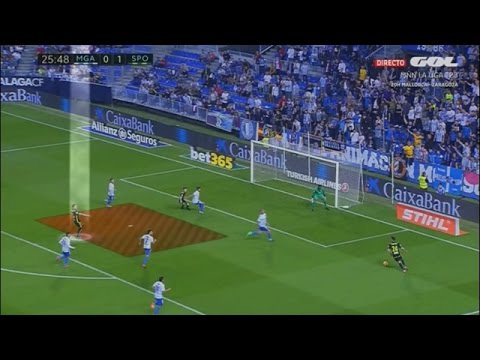 GOL DE BORJA VIGUERA | MÁLAGA 3 SPORTING 2 | NARRACIÓN LUIS EDU GARCÍA | 04/11/2016