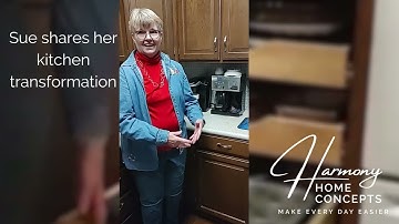 See Sue’s Kitchen Transformation: Slide-Out Shelves That Even Max Approves! | Harmony Home Concepts