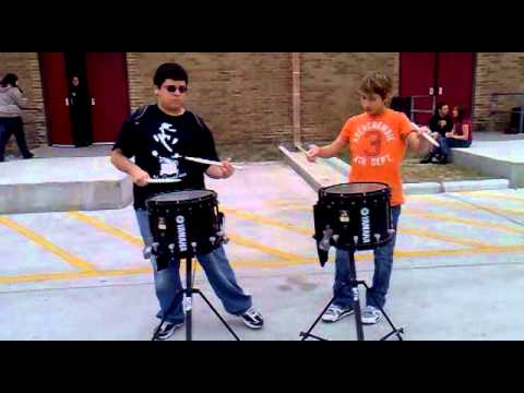 Jesse and Victor (Calallen snare drummers) playing...