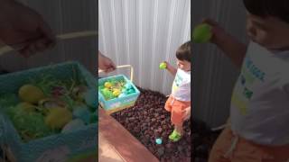 Ajs first easter egg hunt at 1 year and 8 months