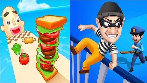 Sandwich Runner VS Thief and Run 3D -All Levels Speed Run Gameplay Android iOS Ep1