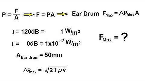 Physics 20  Sound and Sound Waves (39 of 49) Force on the Ear Drum