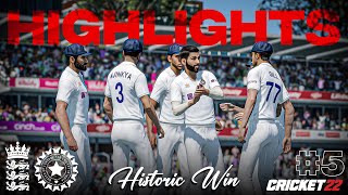 India Claims Thrilling Win! - India vs England Lord's Test Day 5 - Cricket 22 Stream Highlights screenshot 5