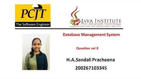 8. Database Management System | Task 08 | 1st Year | Java Institute