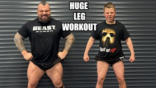 11Yr Old Attempts HUGE LEG DROPSET WORKOUT!!! ft. Eddie Hall