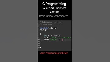 C Programming | Relational Operators | Less than | Basic tutorial for beginners |#Shorts