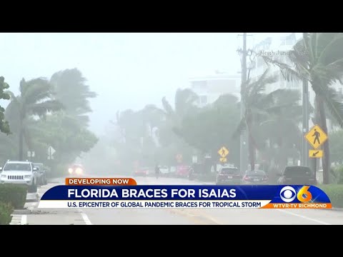 Isaias slightly strengthens as it crawls up Florida coast
