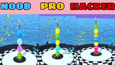 NOOB vs PRO vs HACKER in Stack Rider : All Levels Gameplay, New iOS Android Games