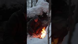 -19°C No Tent Overnight in Winter Forest