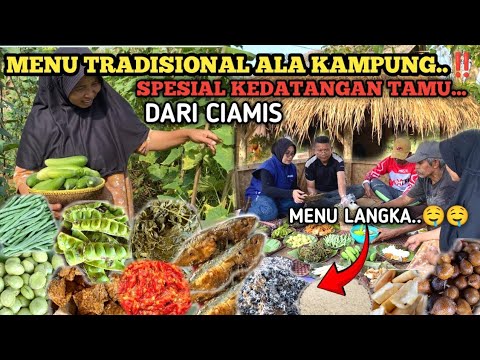 MENU TRADISIONAL ALA KAMPUNG | Nasi Oyek Singkong, Gatot, Jengkol Muda, Ikan Asin dan Sambal 