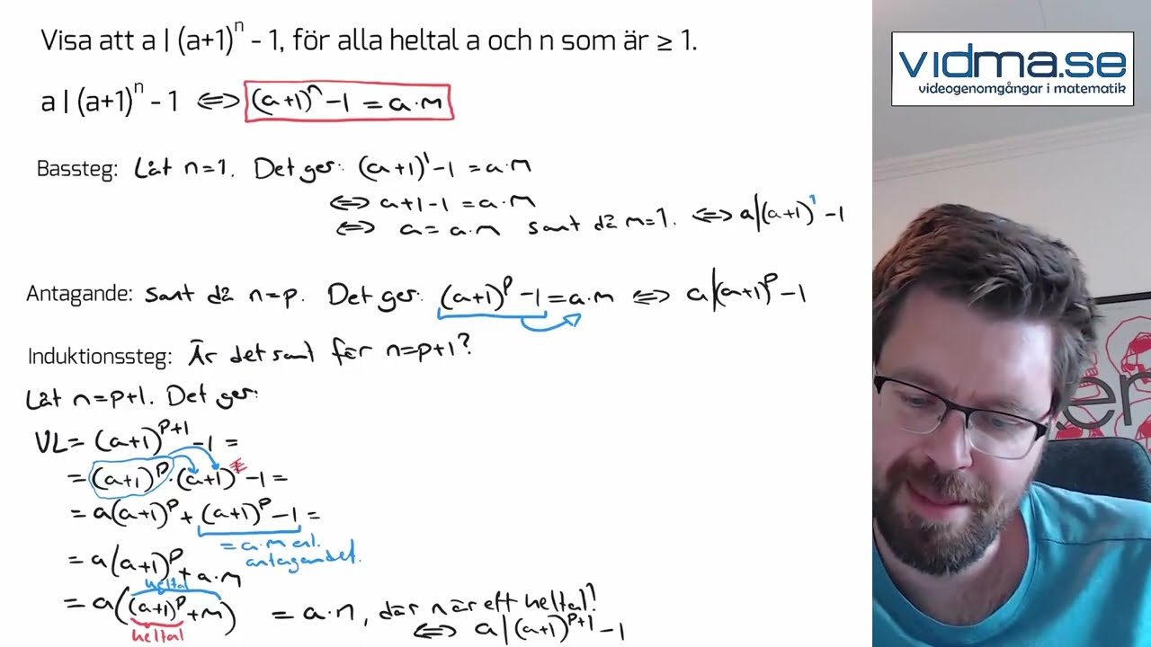 Matematik 5. INDUKTIONSBEVIS, två exempel med delbarhet.
