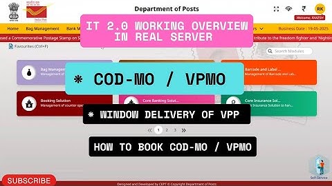 CODMO / VPMO - window delivery of vpp and generate #CODMO / #VPMO #indiapost #postoffice #pa #spm