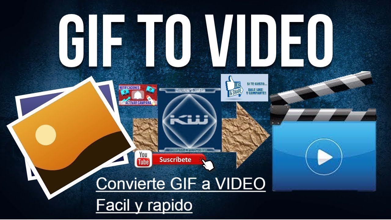 Como convertir imágenes gif a vídeo YouTube