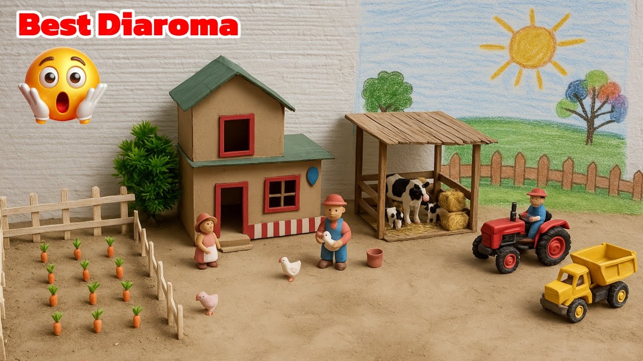 DIY Mini Farm Diorama – Build a Tiny Animal House & Vegetable Garden!
