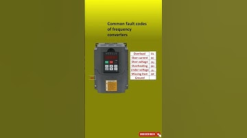 VFD fault code | common fault code vfd | vfd error code