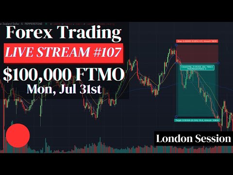 **Live Forex Trading #107** $100,000 FTMO Scalping Strategy Mon 7/31 (London Session)