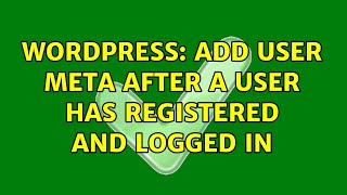 Wordpress: Add user meta after a user has registered and logged In Profile