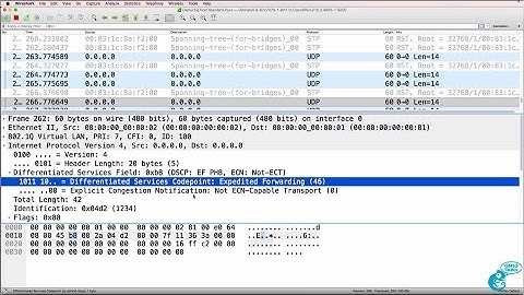 GNS3 Talks: Ostinato Wireshark Captures Part 4: Generate packets with COS and DSCP settings