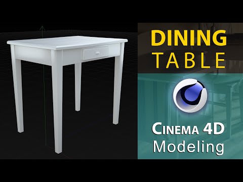 Cinema 4D Tutorial modelling DINING TABLE for XIX / XX century Kitchen Interior, Part 06