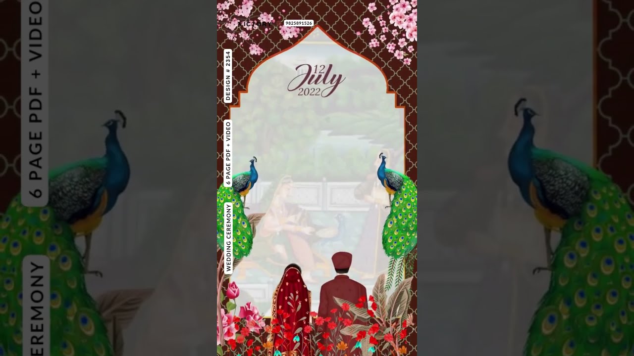 Traditional digital wedding invitation video for Indian Hindu marriage | Design number: 2354