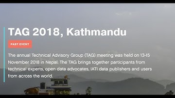 International Aid Transparency Initiative TAG 2018 (Publish What You Fund) - English