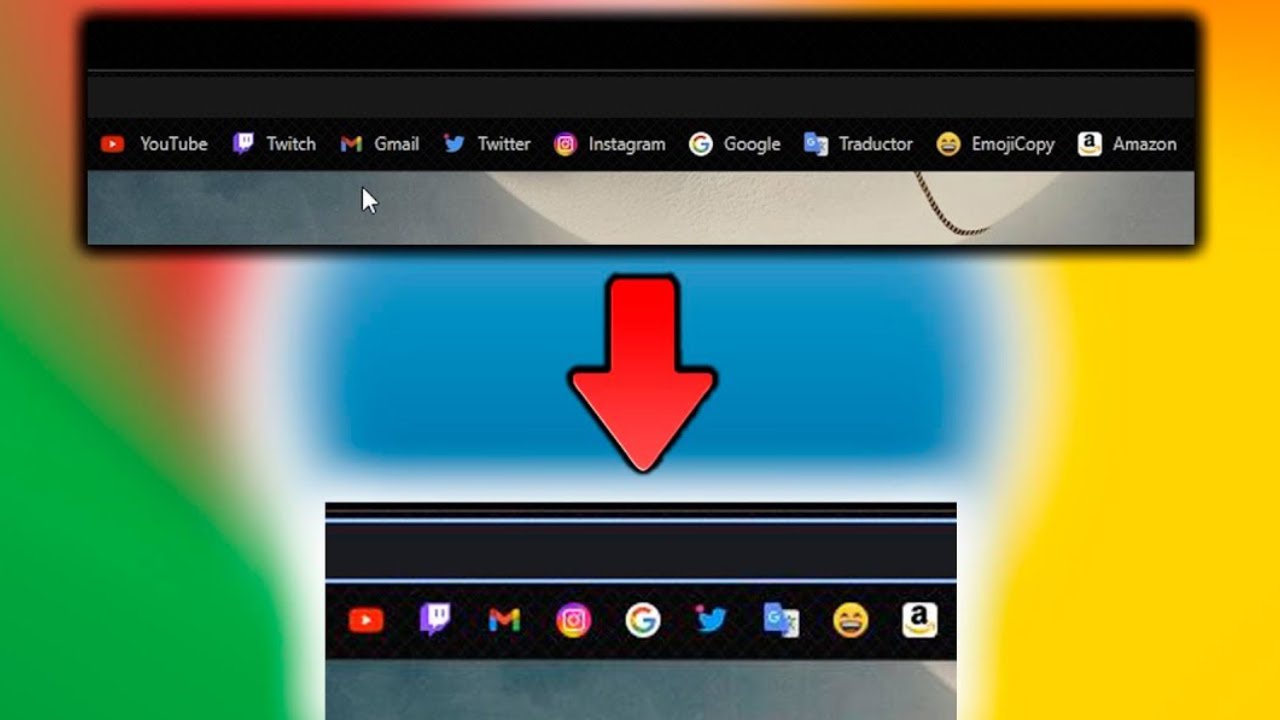 Como poner SOLO ICONOS en la Barra de MARCADORES de Google Chrome - YouTube