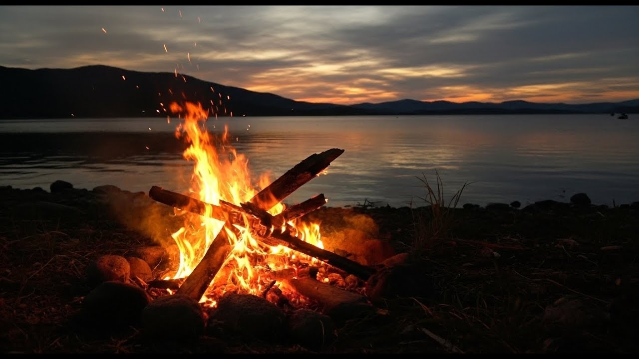 Campfire in the Forest — 8 Hours Crackling Fire & Night Animals (Deep Sleep Ambience)