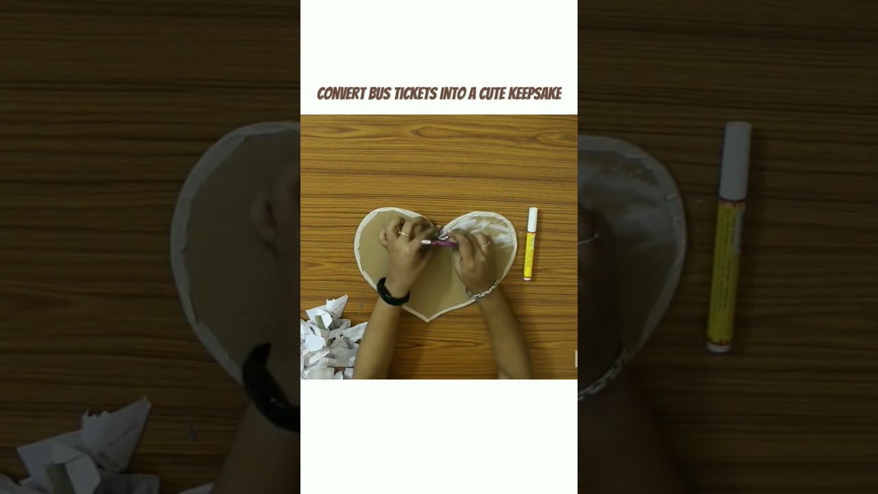 Convert bus tickets into a cute keepsake - Handmade craft ideas 