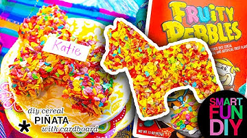 DIY piñata w/ FRUITY PEBBLES! Make a cereal box pinata + FREE pattern 4 Mexican Independence Day
