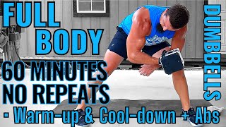 60 Minute Full Body Dumbbell Workout - 1 Hour Dumbbell Workout