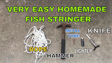 DIY VERY EASY! HOW TO  Make a FISH STRINGER to keep your catch. HOOKEM IN THE MOUTH KAYAK FISHING !