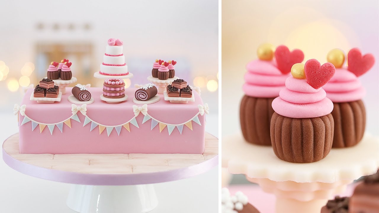 Dessert Table Cake + Miniature Decorations 🧁Tan Dulce ...