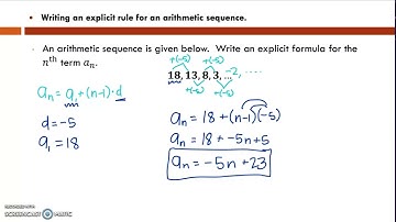 Writing an explicit rule for an arithmetic sequence
