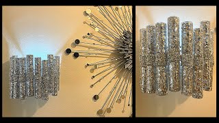 😱 DIY DOLLAR TREE HIGH END GLAM LIGHTED WALL SCONCE | WAYFAIR INSPIRED