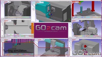 GO2cam examples of Full Machine Simulation using MachineWorks Technology