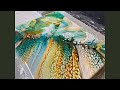 #175 DREAMY Blue Green Seascape Swipe | Acrylic Pour Painting | Abstract | Fluid Painting