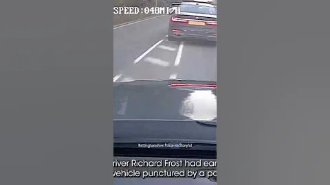 Moment 100 mph pursuit comes to dramatic conclusion as police use unmarked car to ram runaway driver